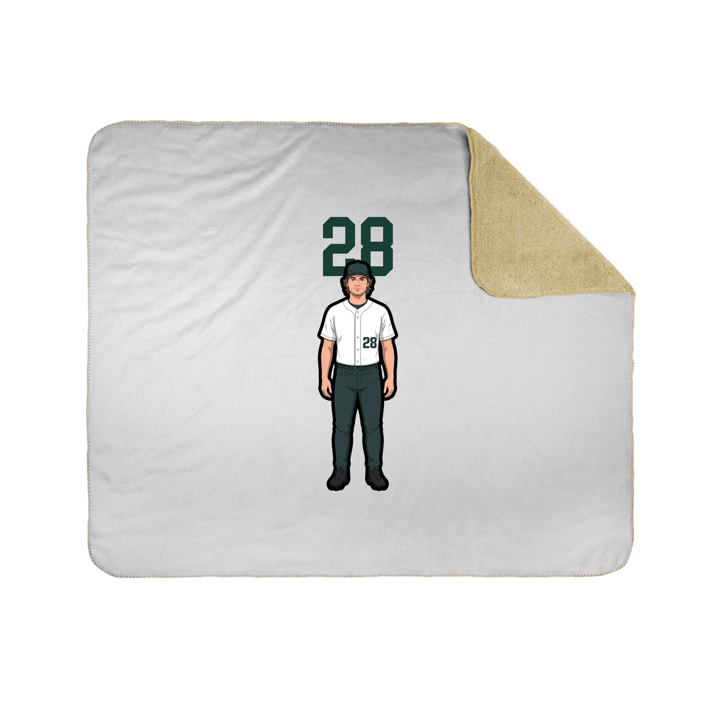 Throw Blanket — Number Top in White