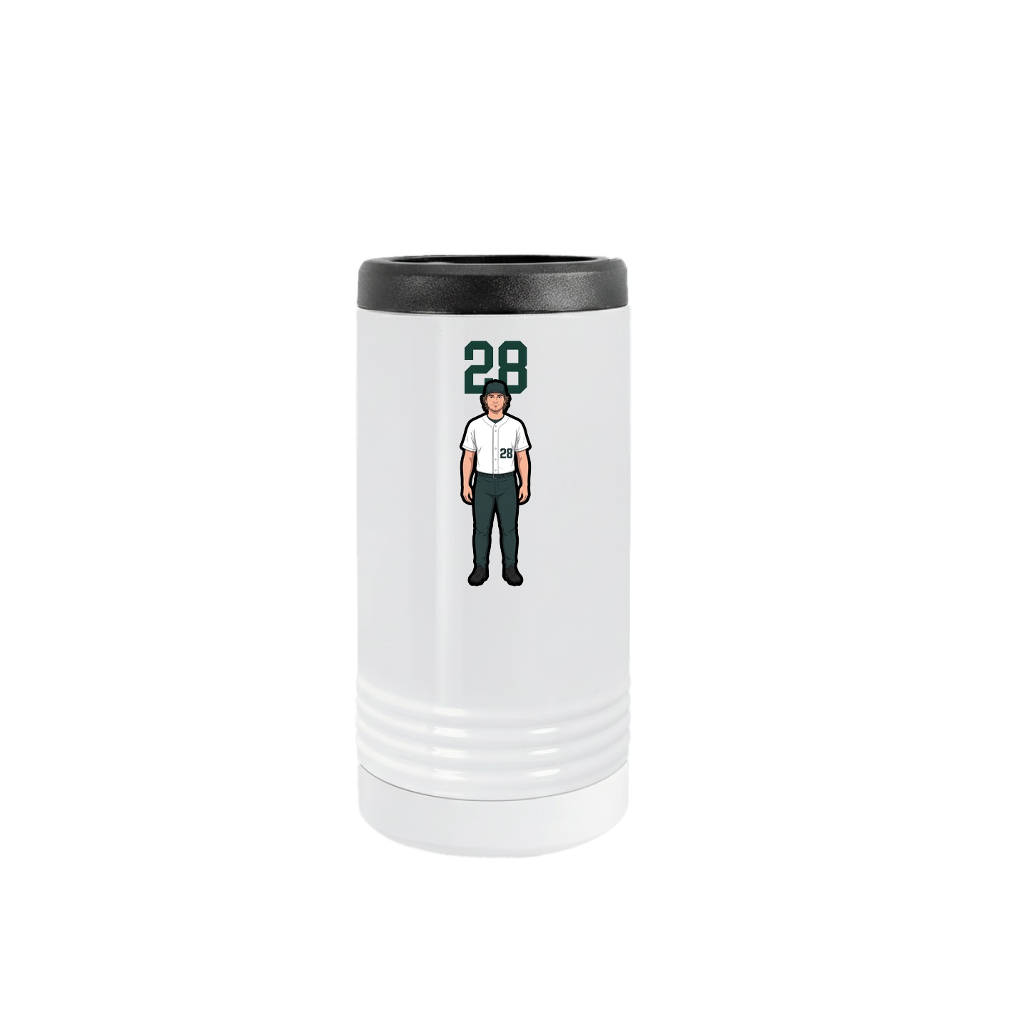 Slim Beverage Holder — Number Top in White