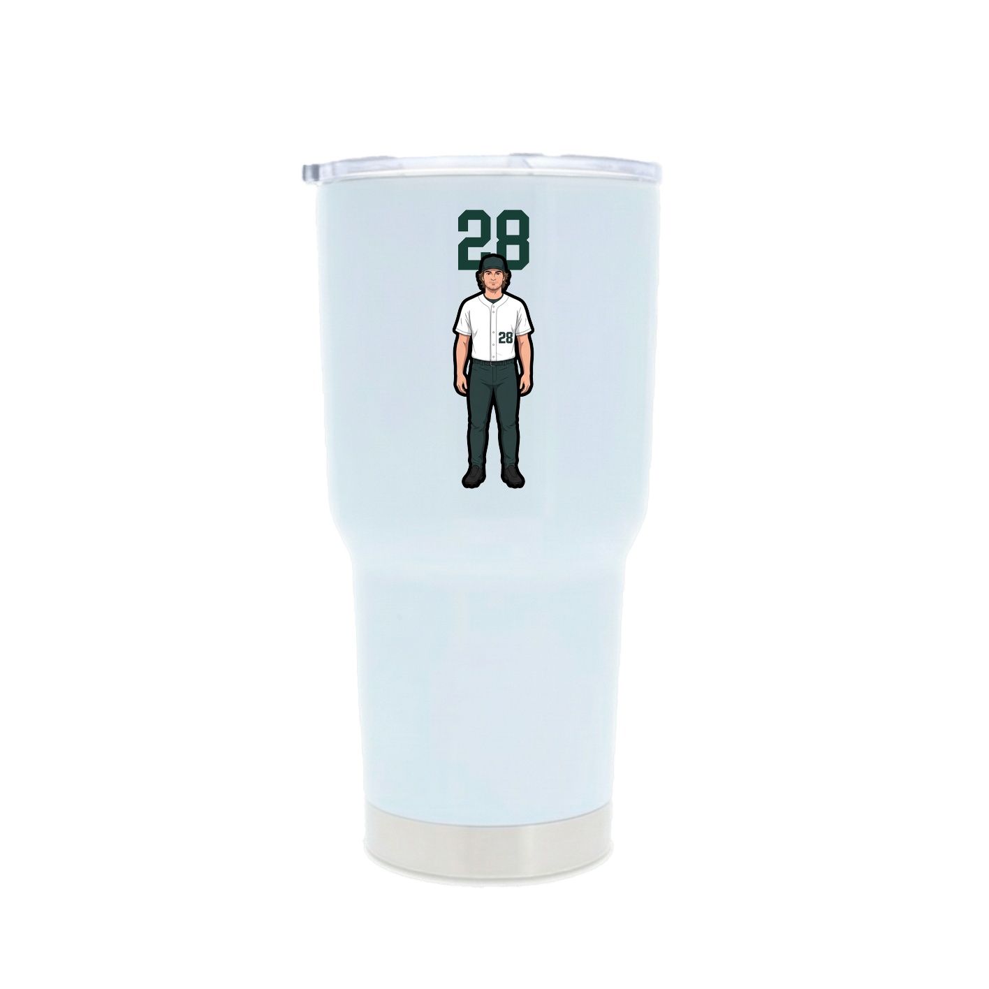 30oz Stainless Steel Tumbler — Number Top in White