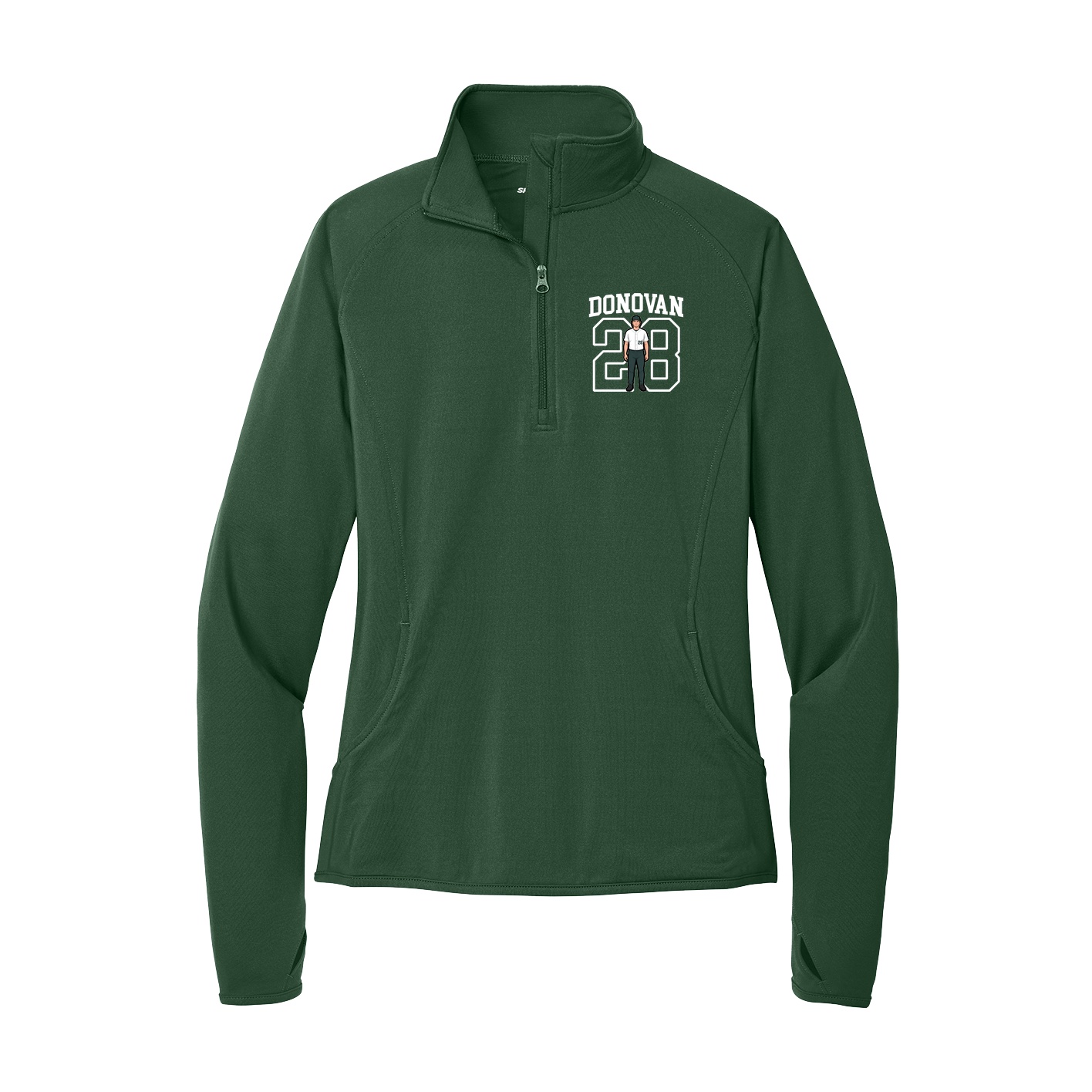 Women's Q-Zip Pullover — Shirsey in Green