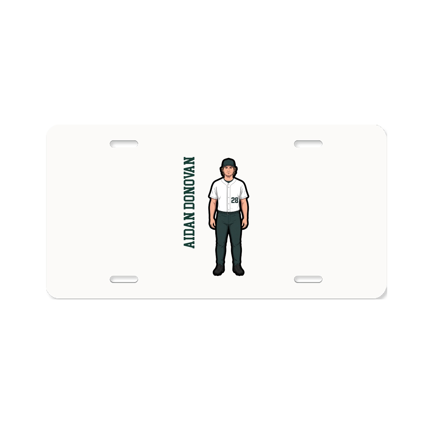 License Plate — Name Vertical in Classic