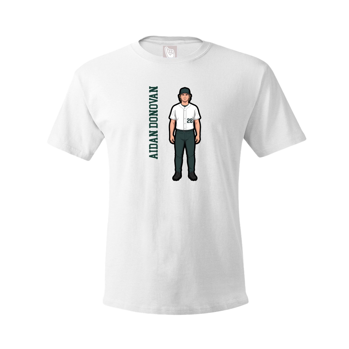 Tee — Name Vertical in White