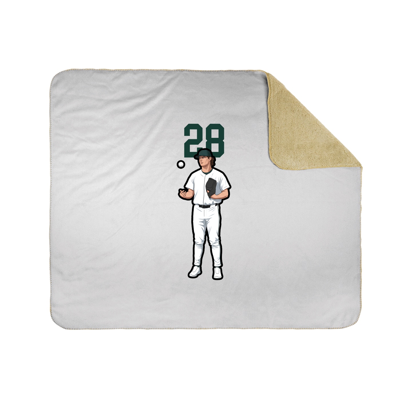 Throw Blanket — Number Top in White