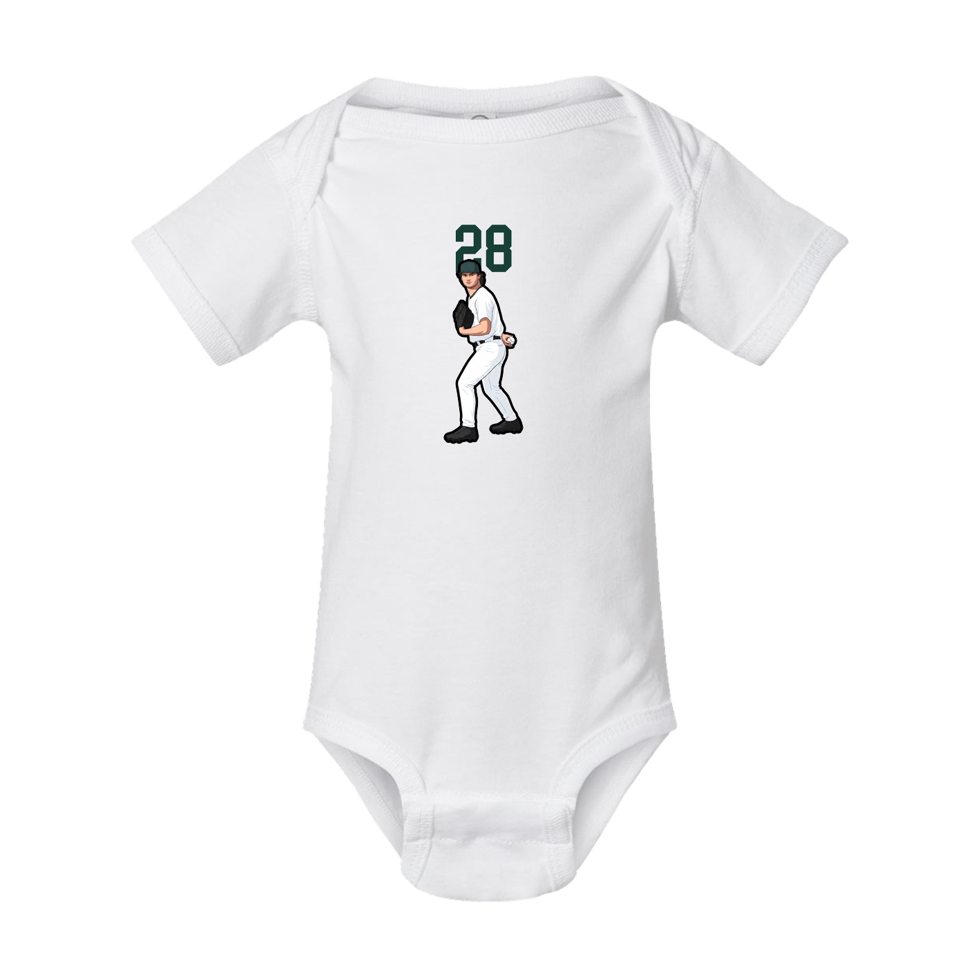 Baby Onesie — Number Top in White