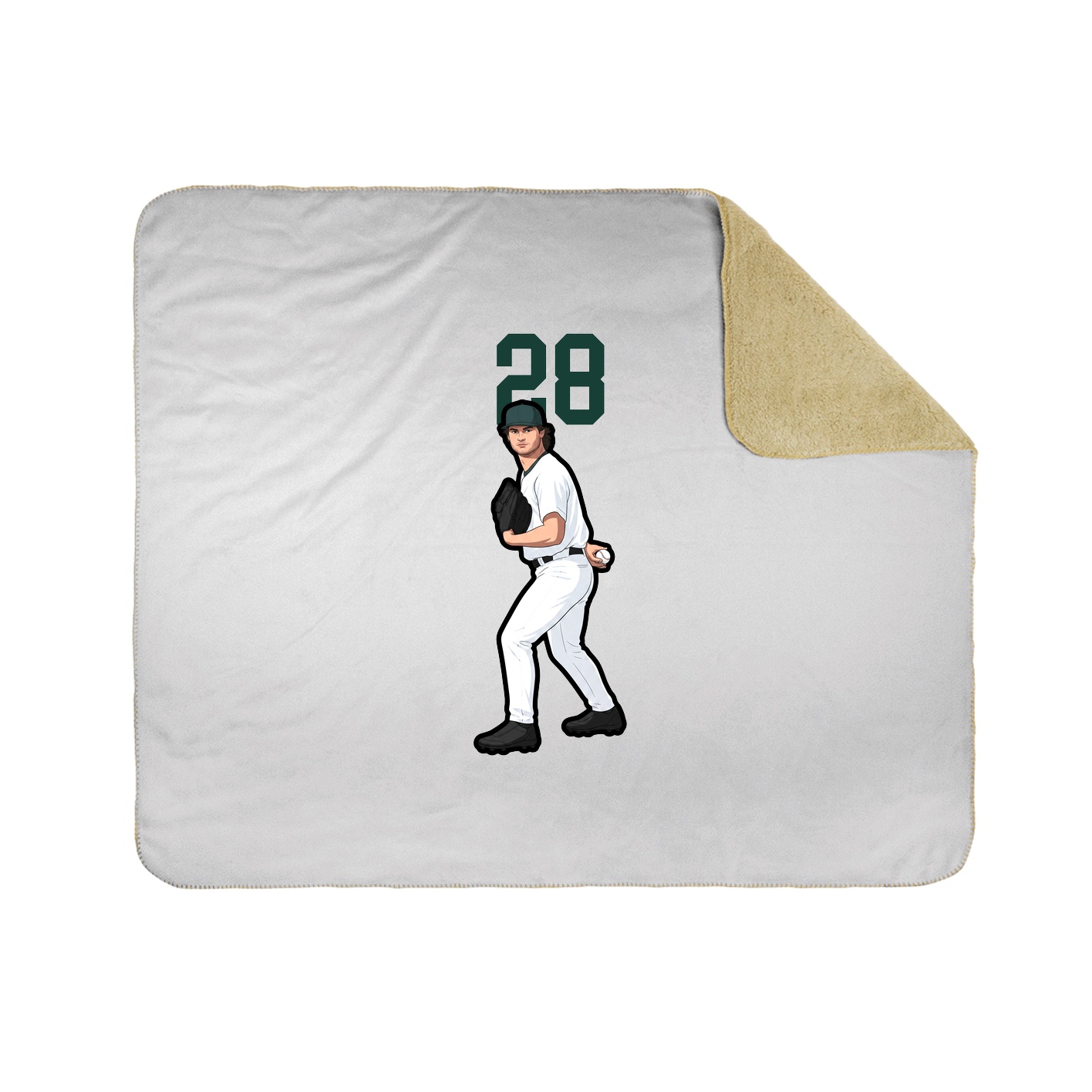 Throw Blanket — Number Top in White