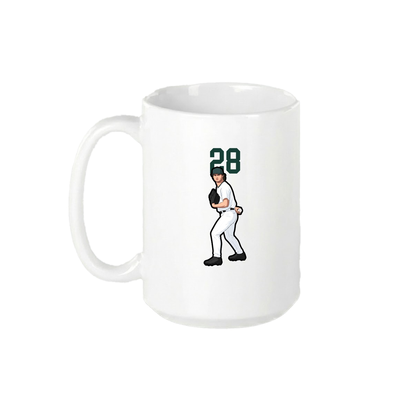 15oz Coffee Mug — Number Top in White