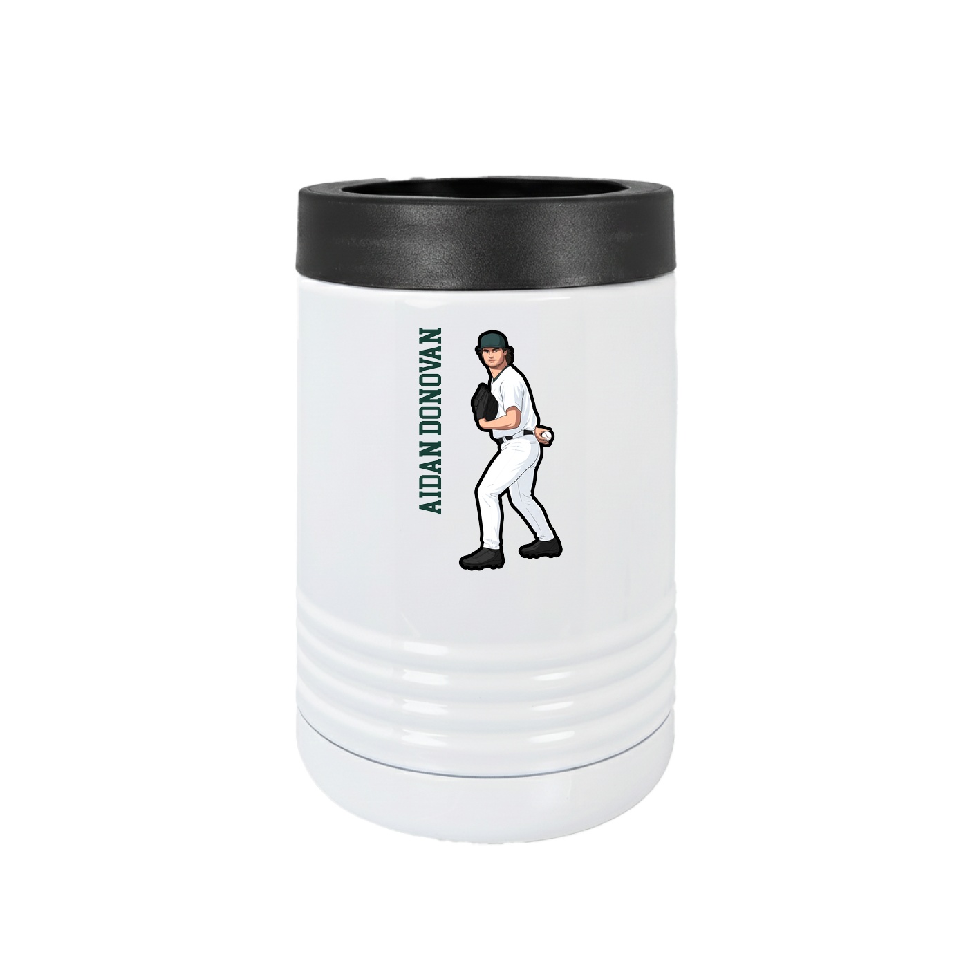 Beverage Holder — Name Vertical in White
