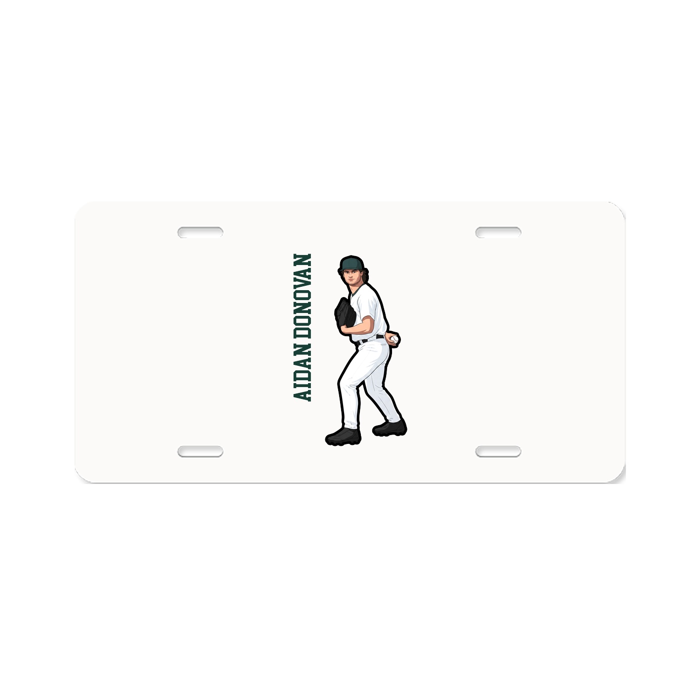 License Plate — Name Vertical in Classic
