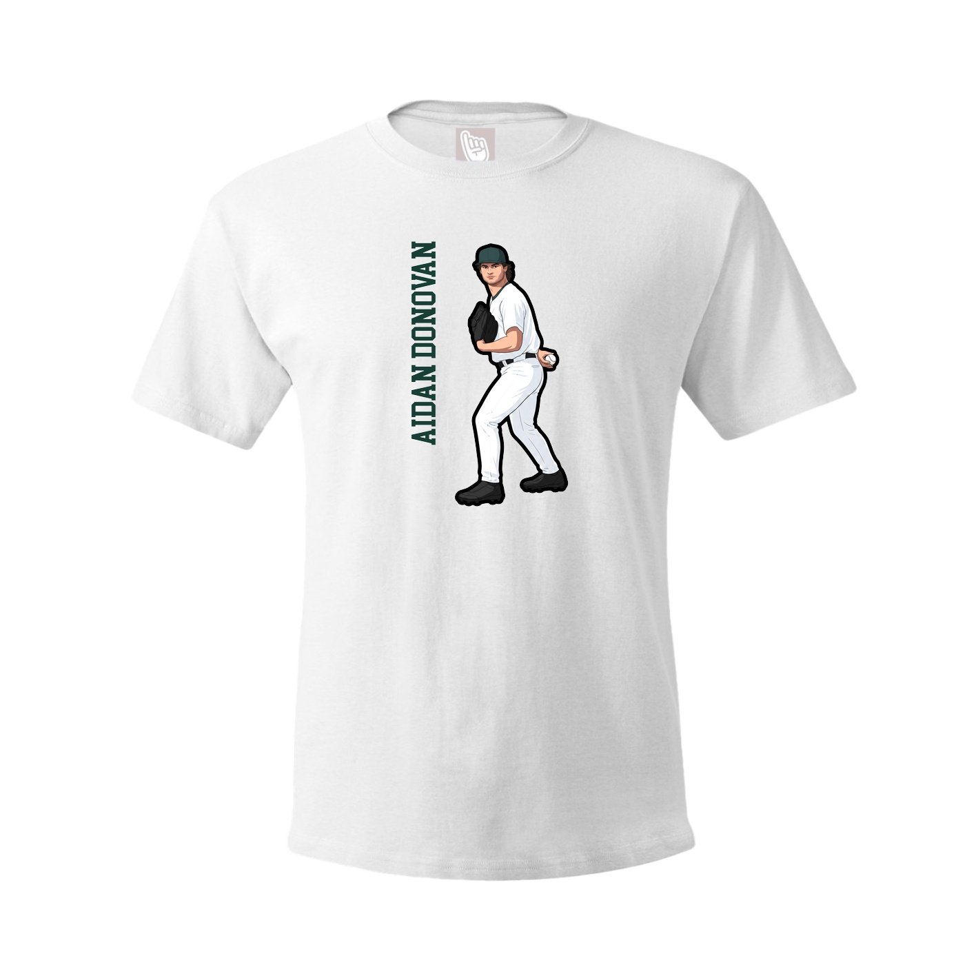 Youth Tee — Name Vertical in White