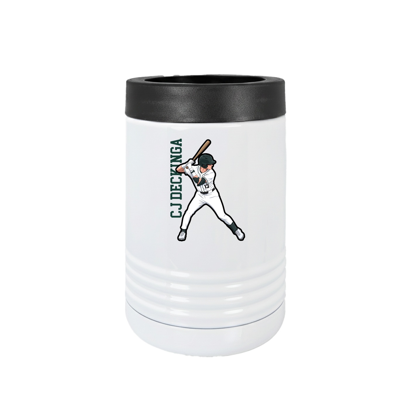 Beverage Holder — Name Vertical in White