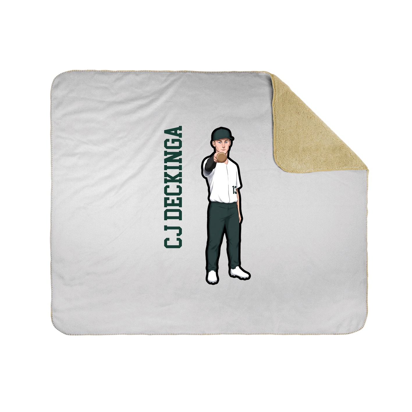 Throw Blanket — Name Vertical in White