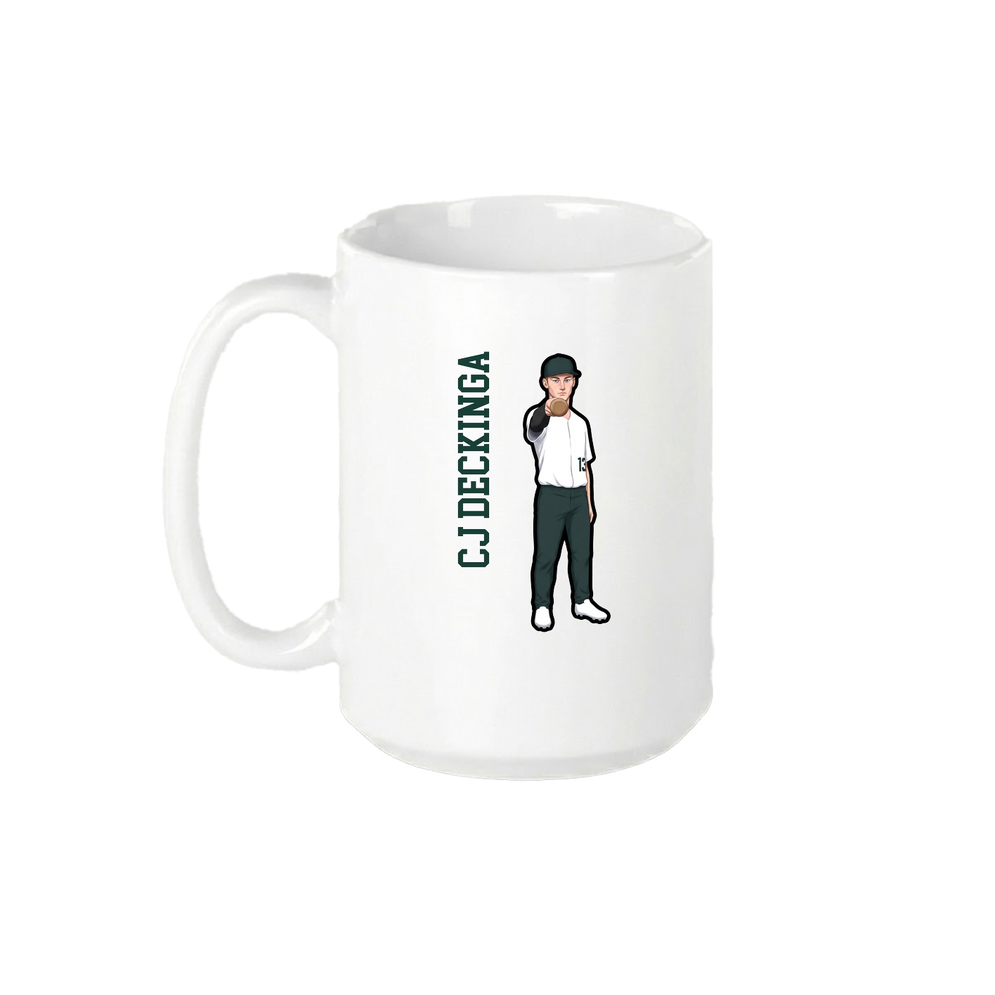 15oz Coffee Mug — Name Vertical in White