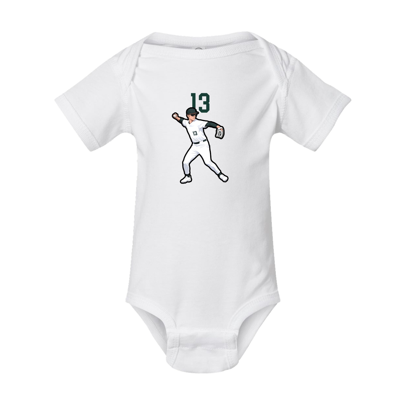 Baby Onesie — Number Top in White