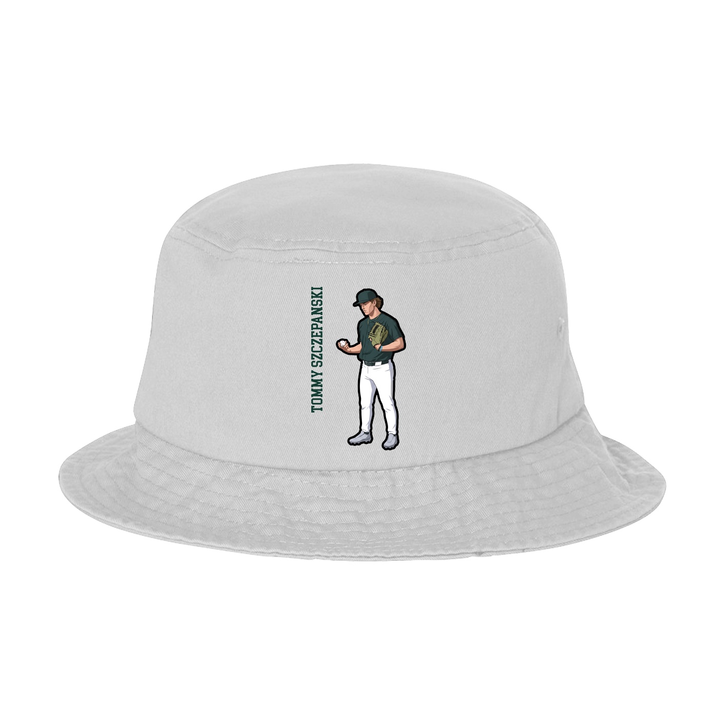 Bucket Cap — Name Vertical in White