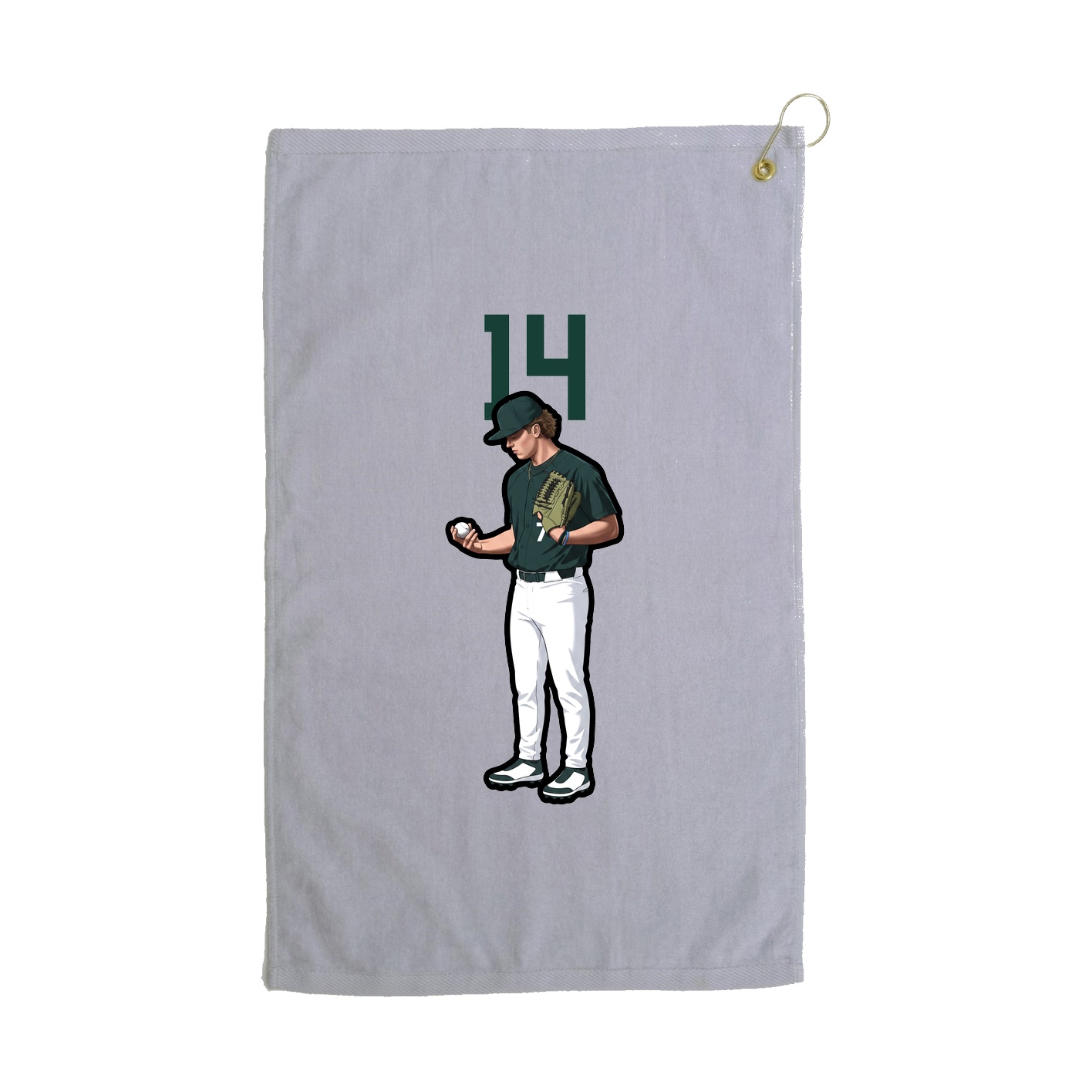 Golf Towel — Number Top in Grey