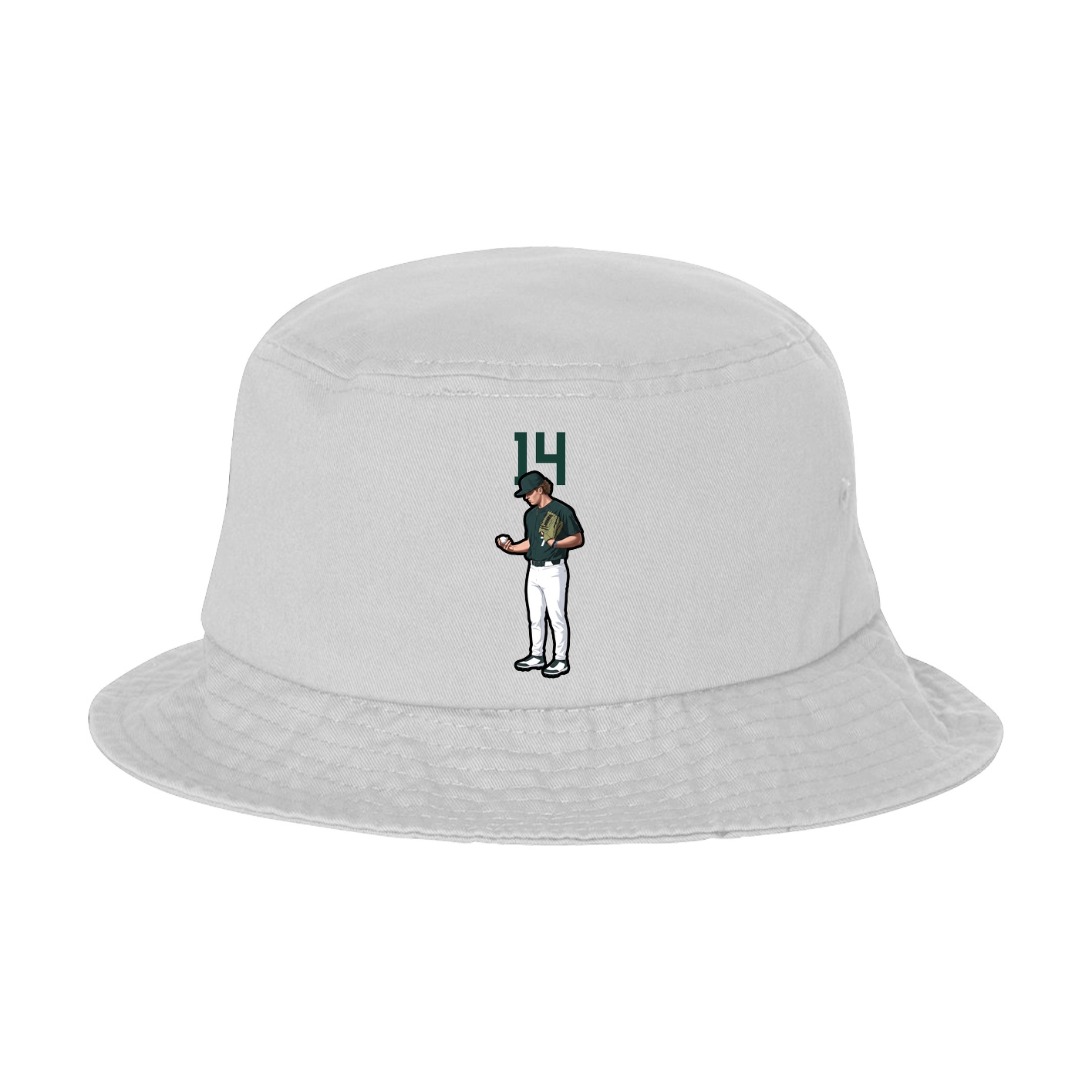 Bucket Cap — Number Top in White