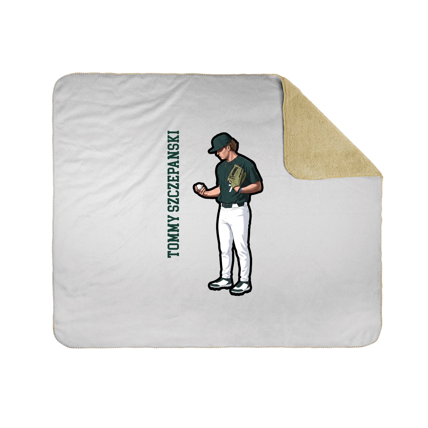 Throw Blanket — Name Vertical in White