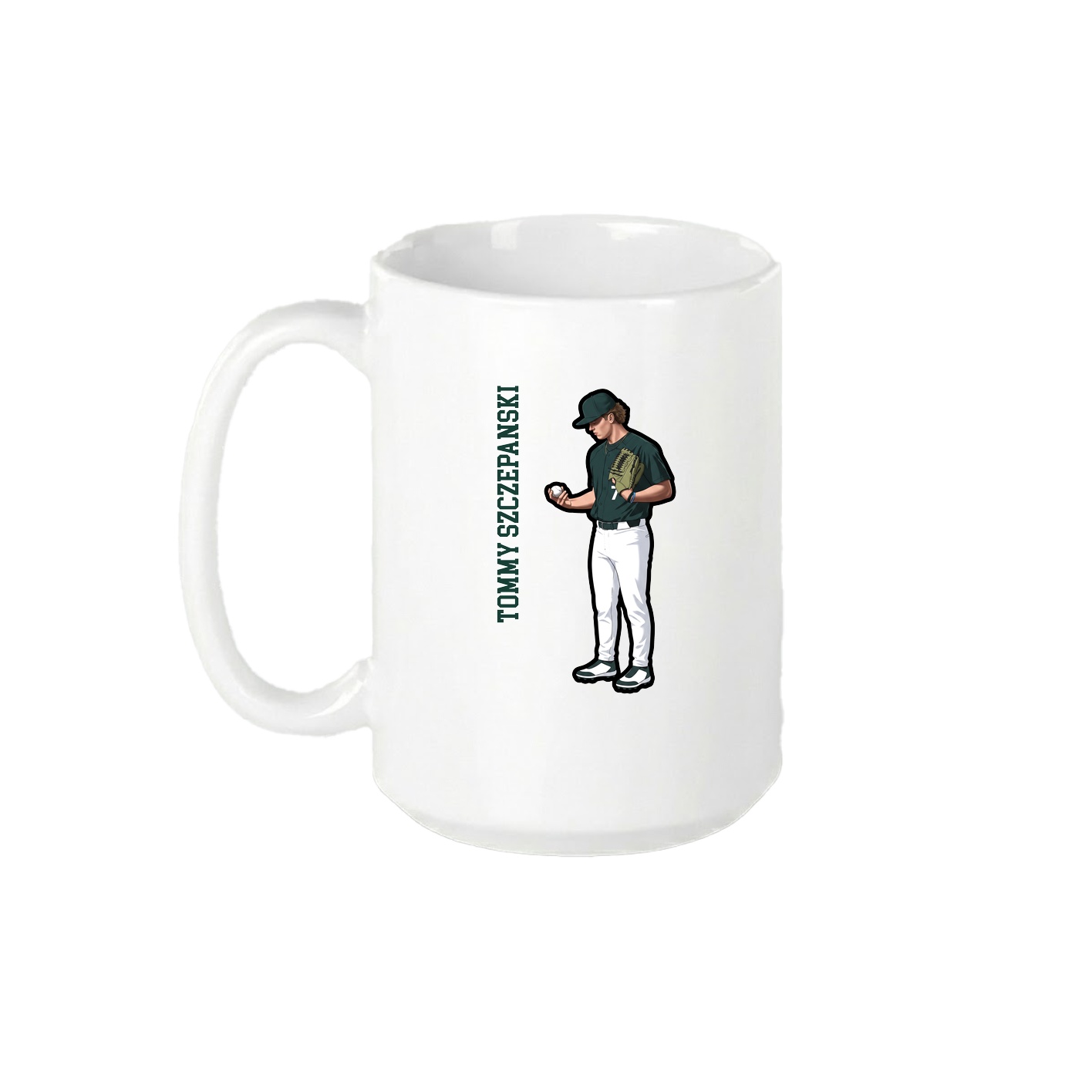 15oz Coffee Mug — Name Vertical in White
