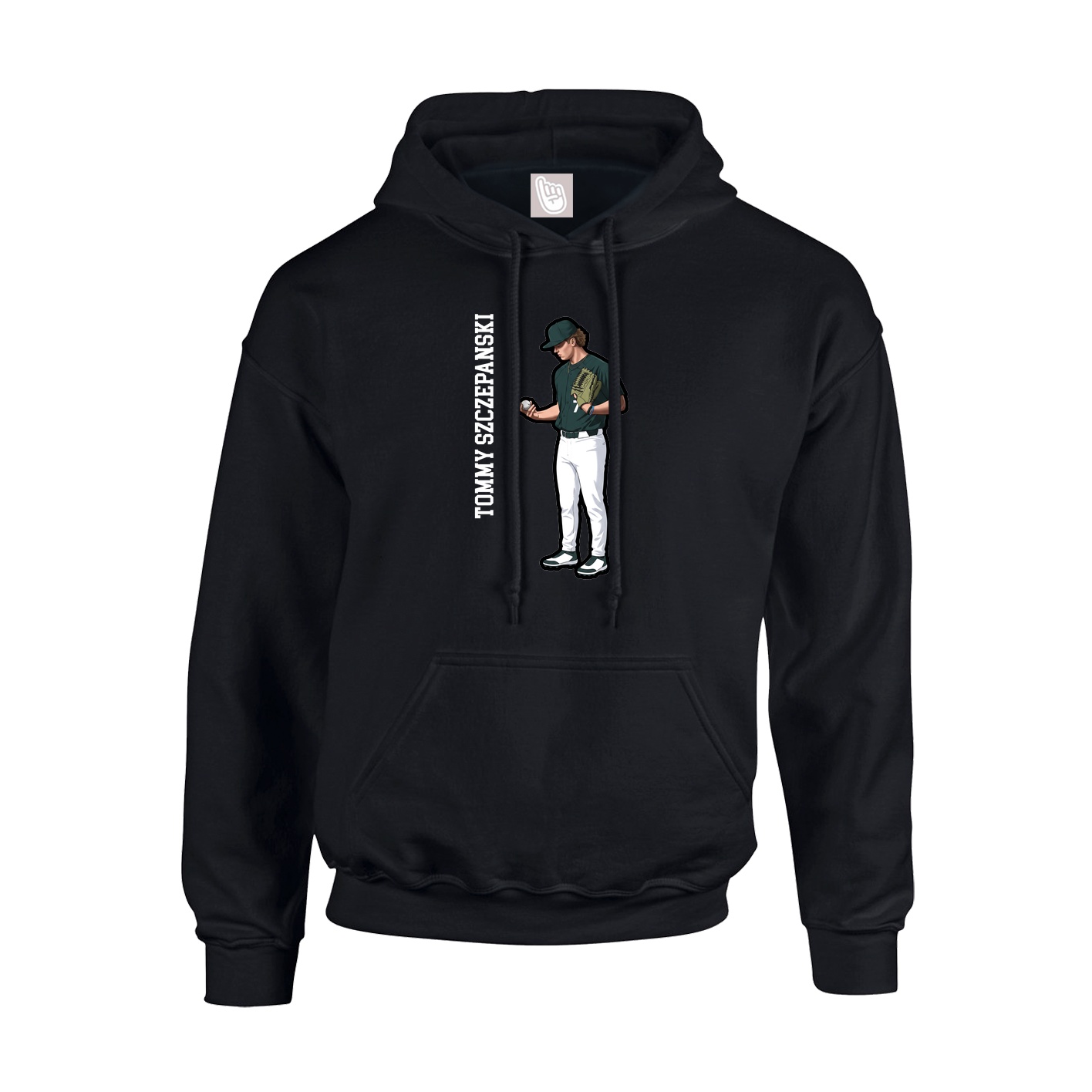 Hoodie — Name Vertical in Black