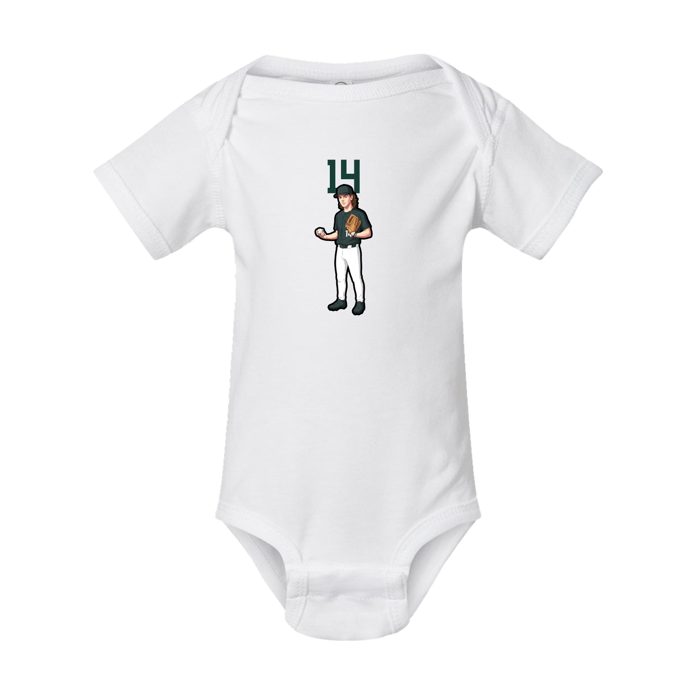 Baby Onesie — Number Top in White