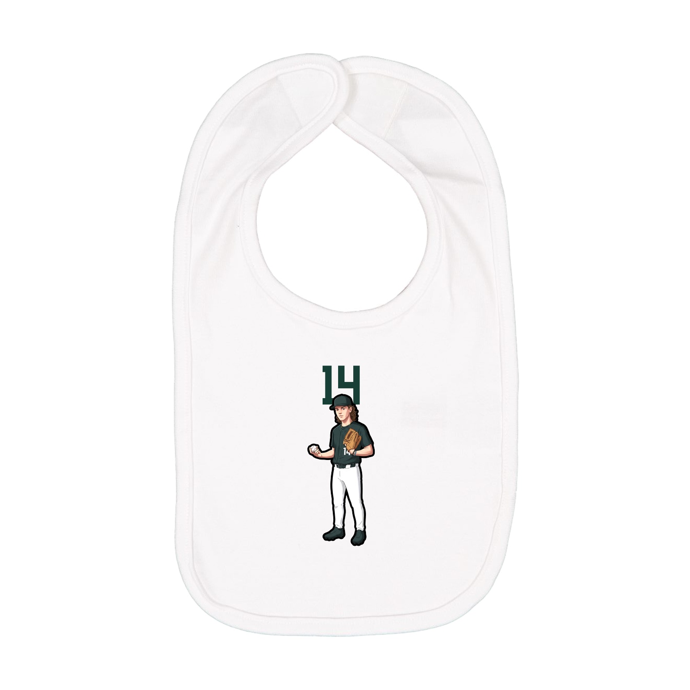 Infant Bib — Number Top in White