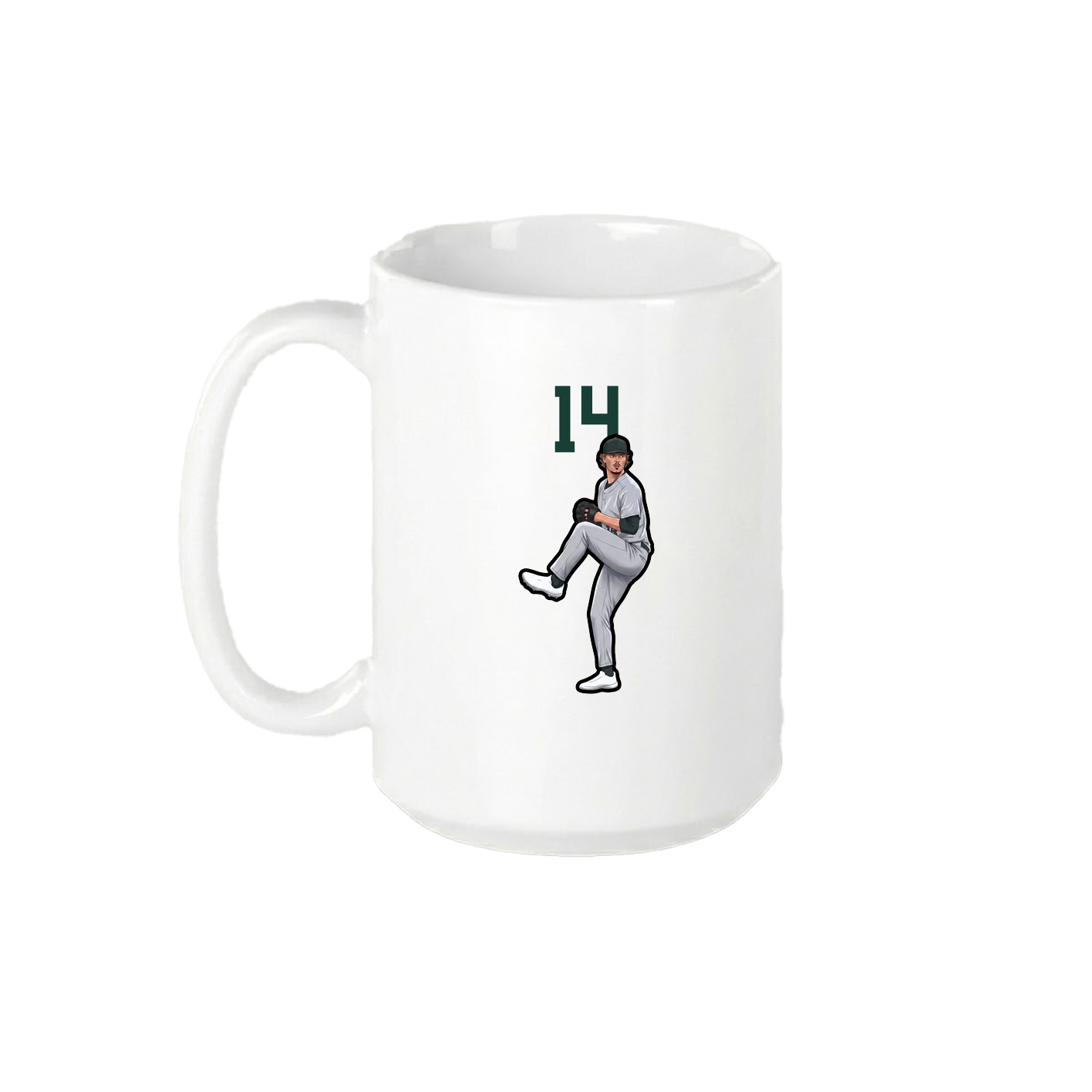 15oz Coffee Mug — Number Top in White