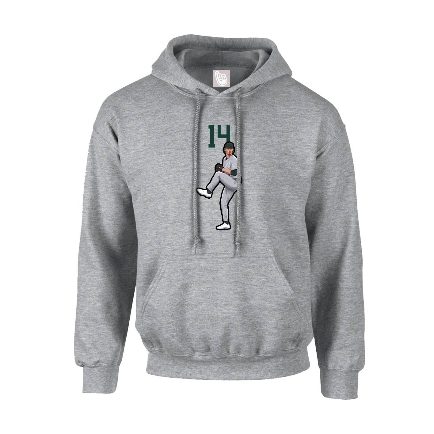 Youth Hoodie — Number Top in Grey