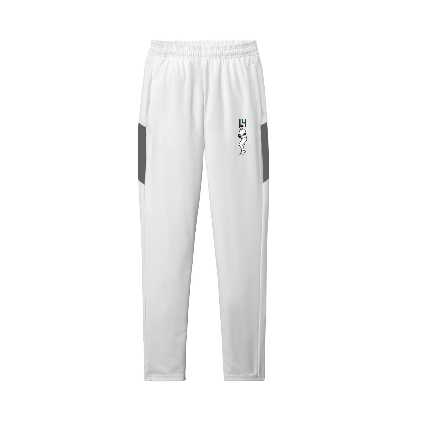 Team Travel Pant — Number Top in White/Grey