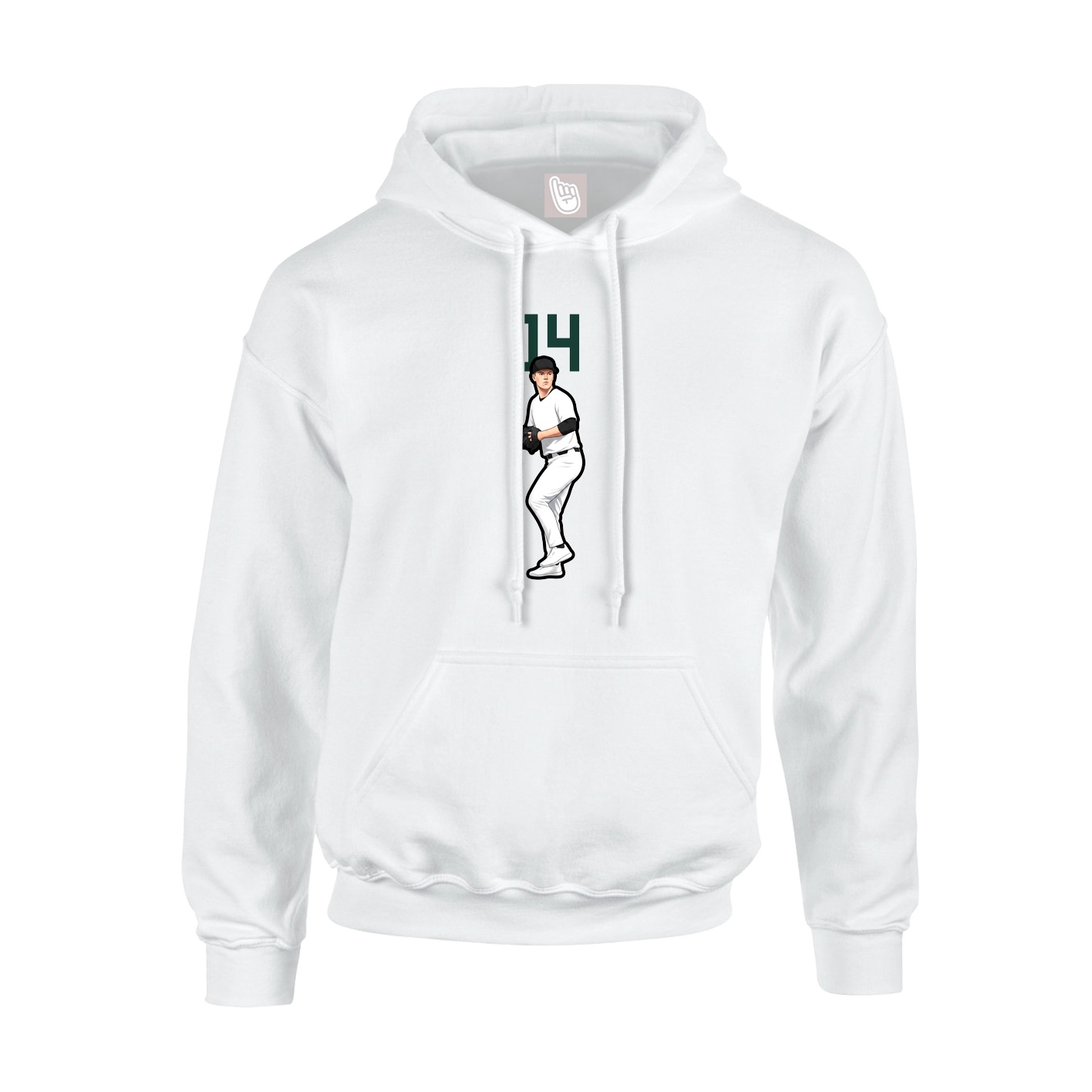 Youth Hoodie — Number Top in White
