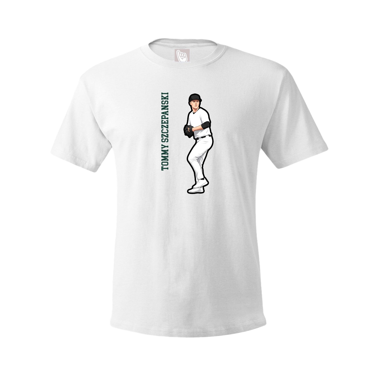 Youth Tee — Name Vertical in White