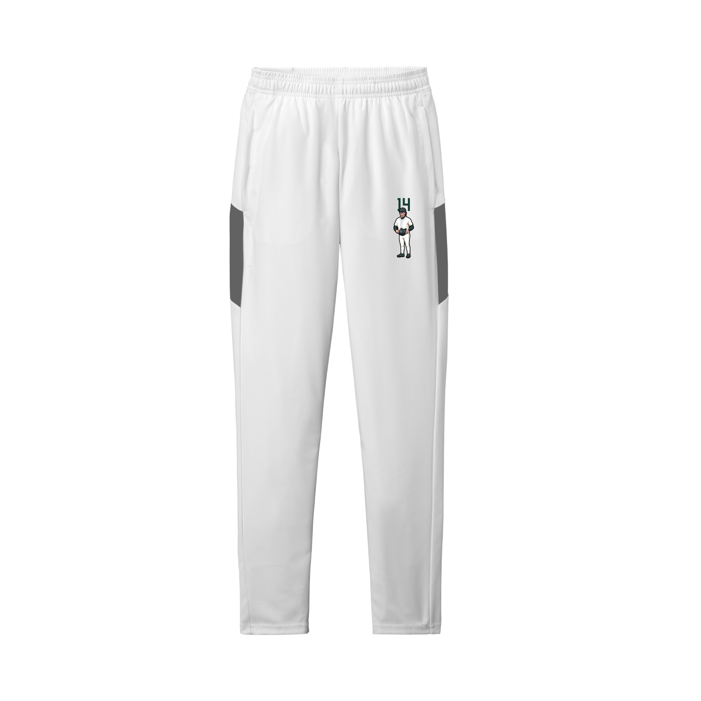 Team Travel Pant — Number Top in White/Grey