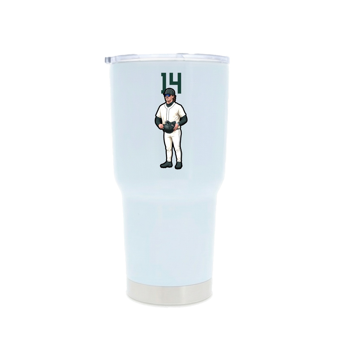 30oz Stainless Steel Tumbler — Number Top in White