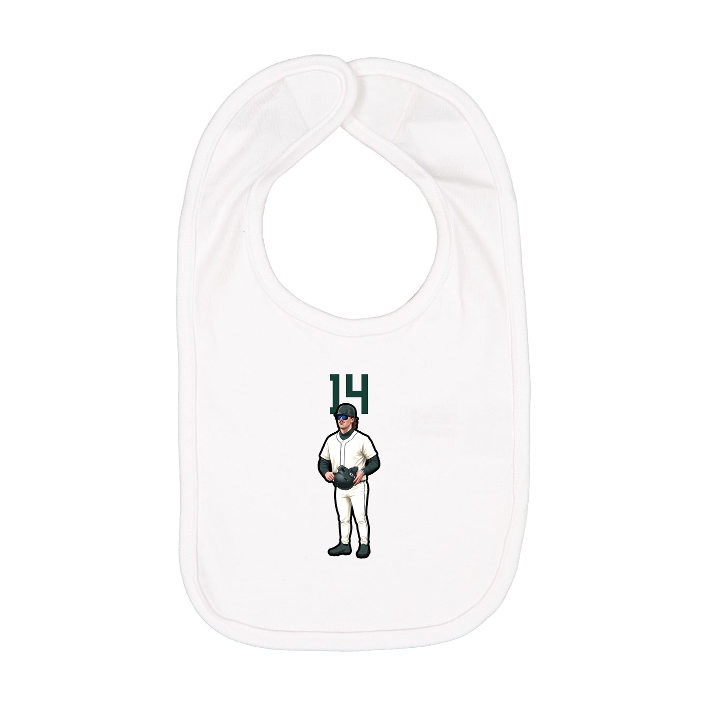 Infant Bib — Number Top in White