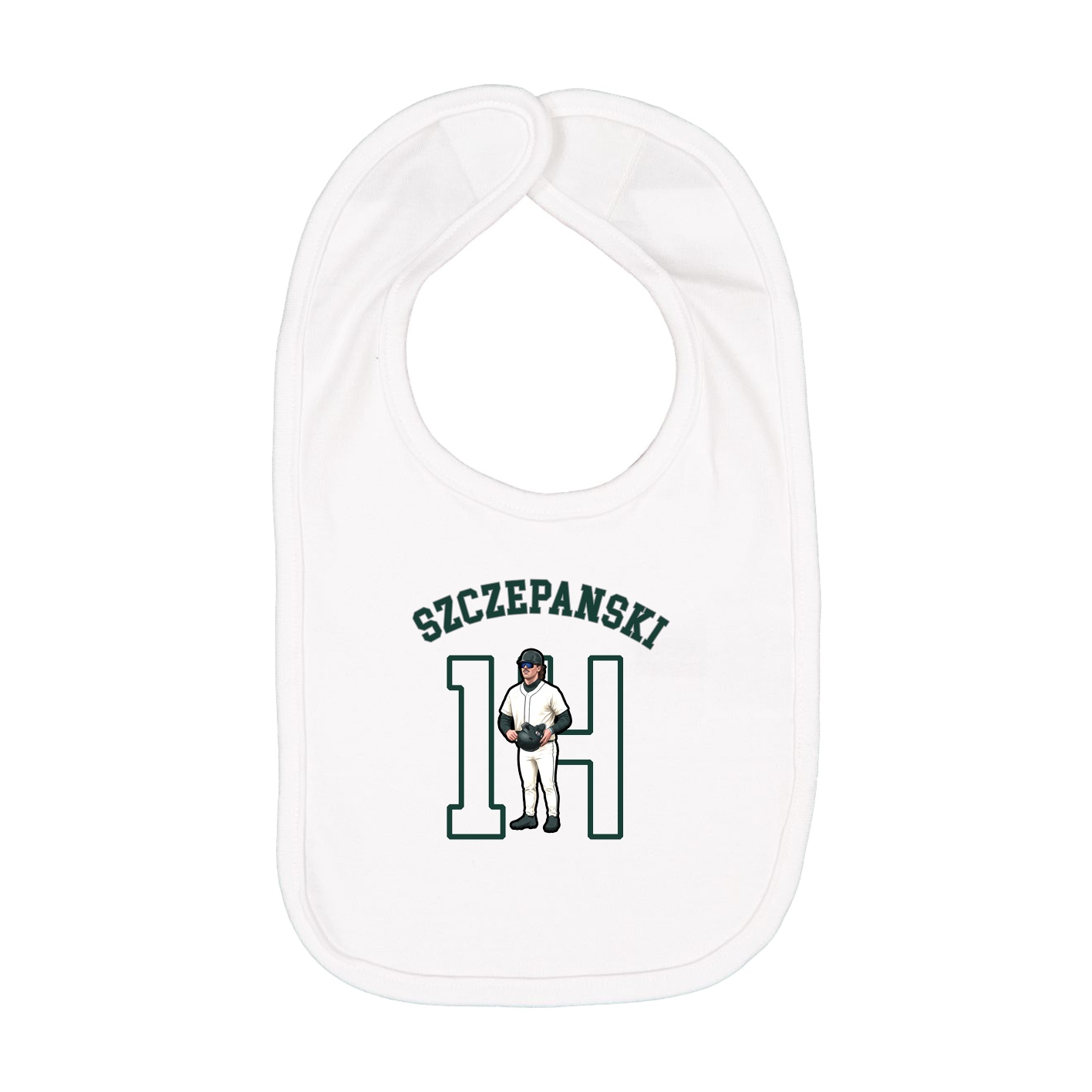 Infant Bib — Shirsey Arch in White