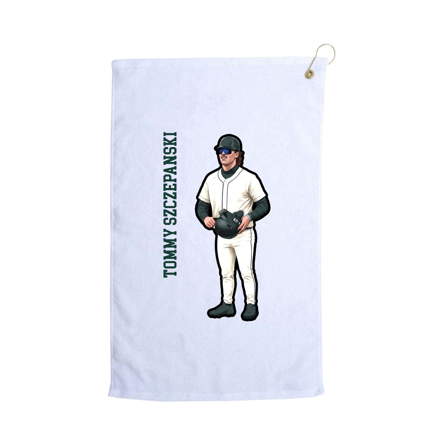 Golf Towel — Name Vertical in White