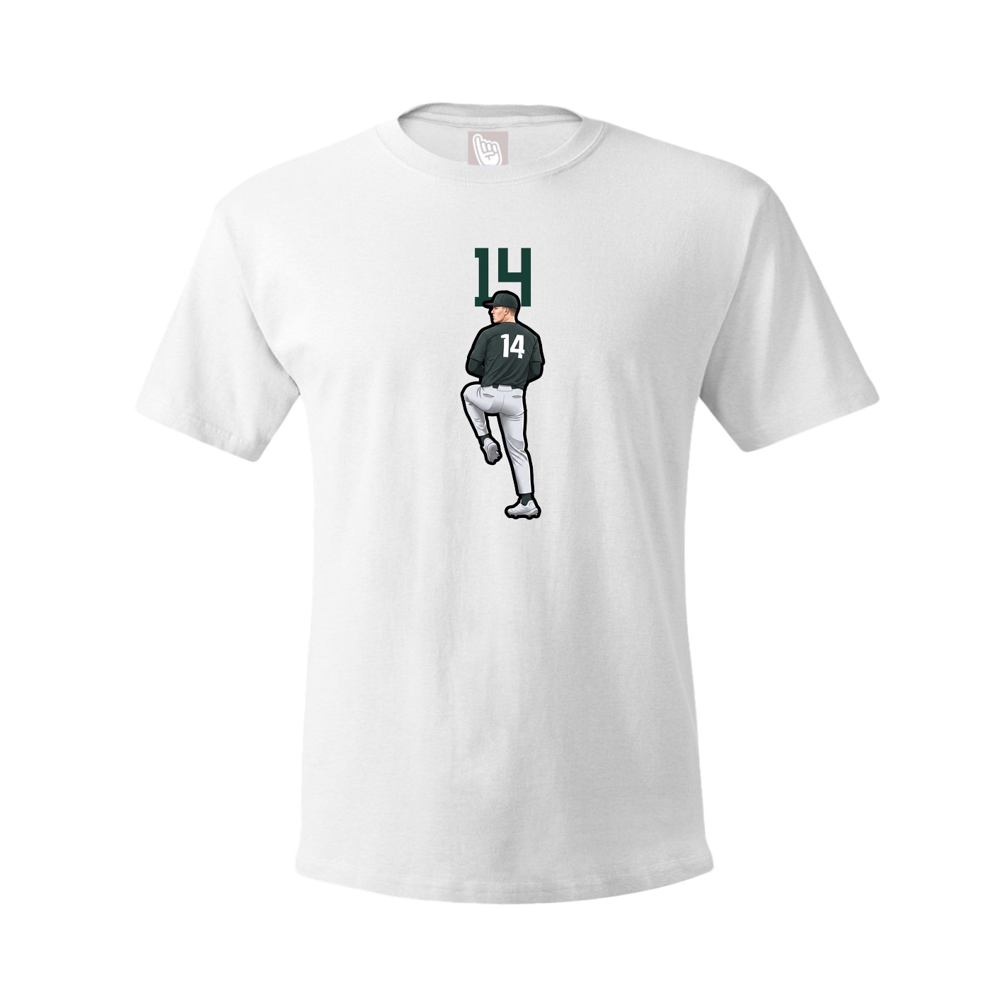 Youth Tee — Number Top in White