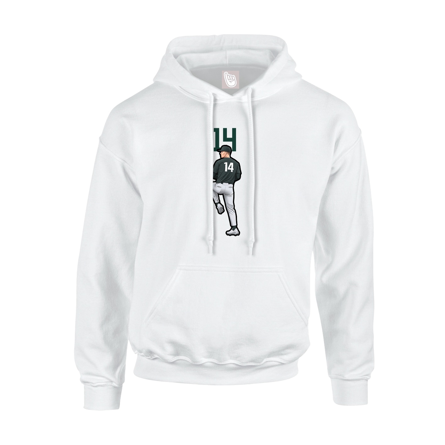 Youth Hoodie — Number Top in White