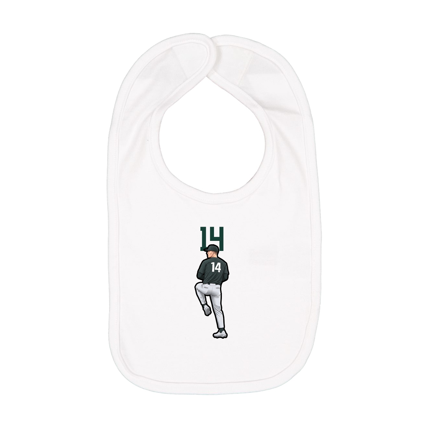 Infant Bib — Number Top in White