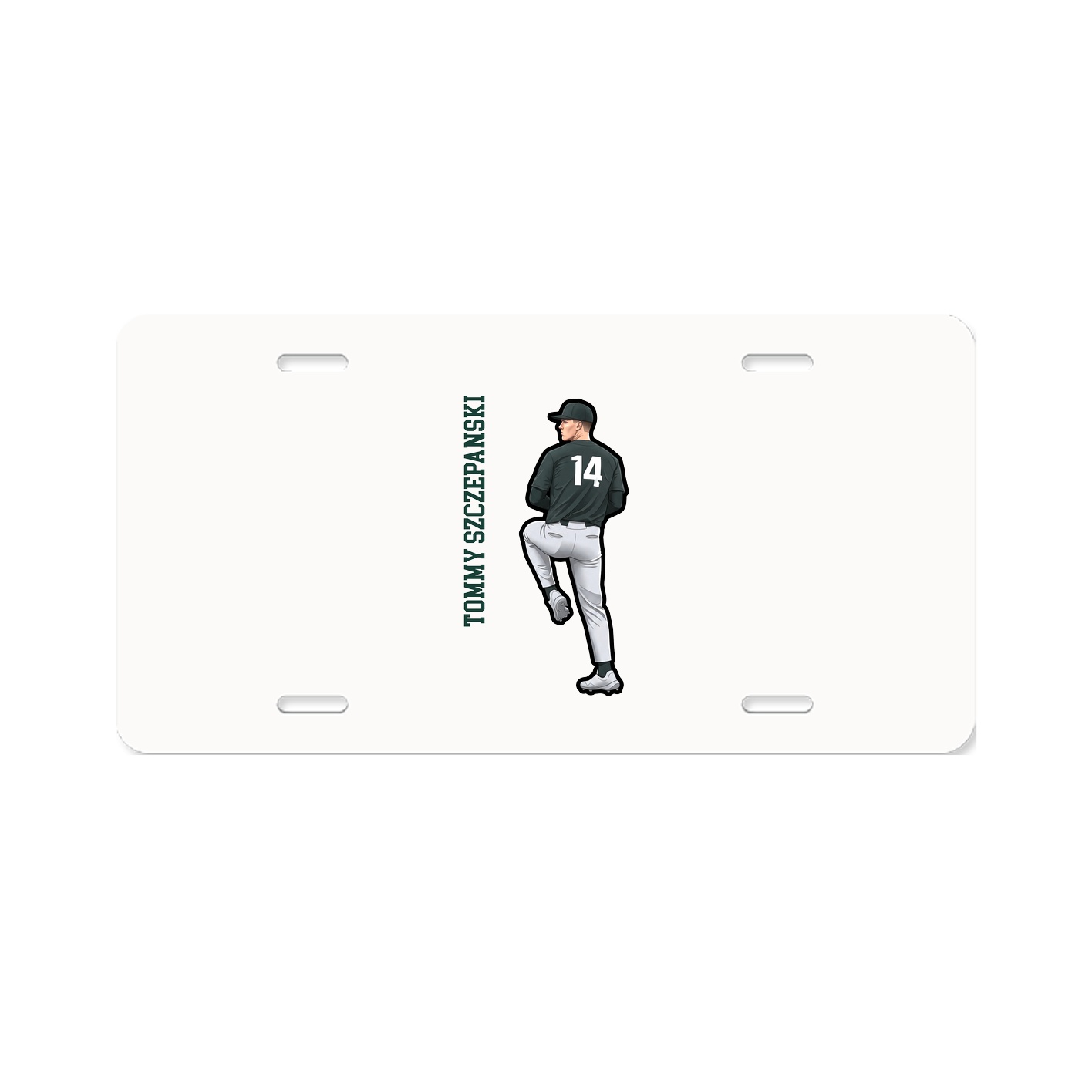 License Plate — Name Vertical in Classic