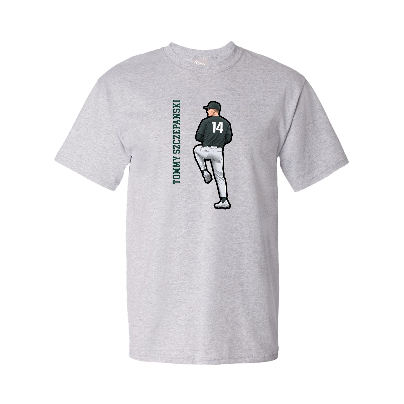 Tee — Name Vertical in Grey