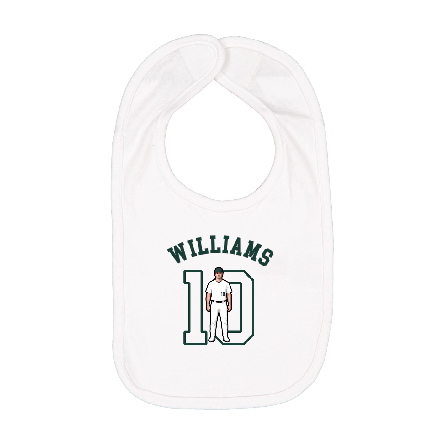 Infant Bib — Shirsey Arch in White