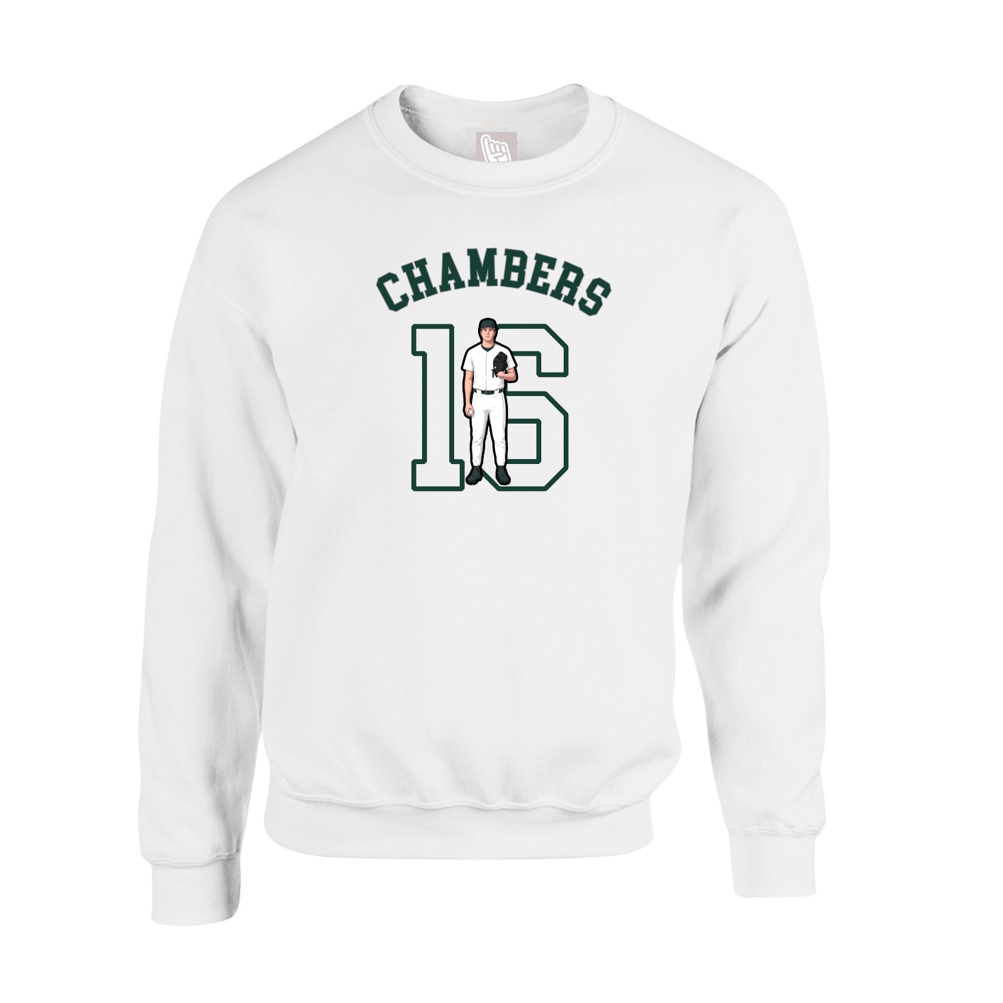 Fleece Crew — Shirsey Arch in White