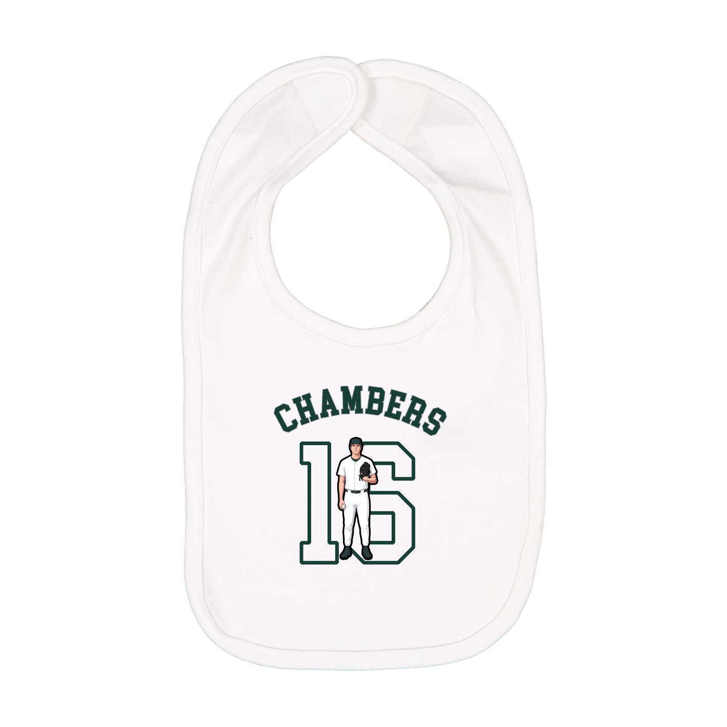 Infant Bib — Shirsey Arch in White