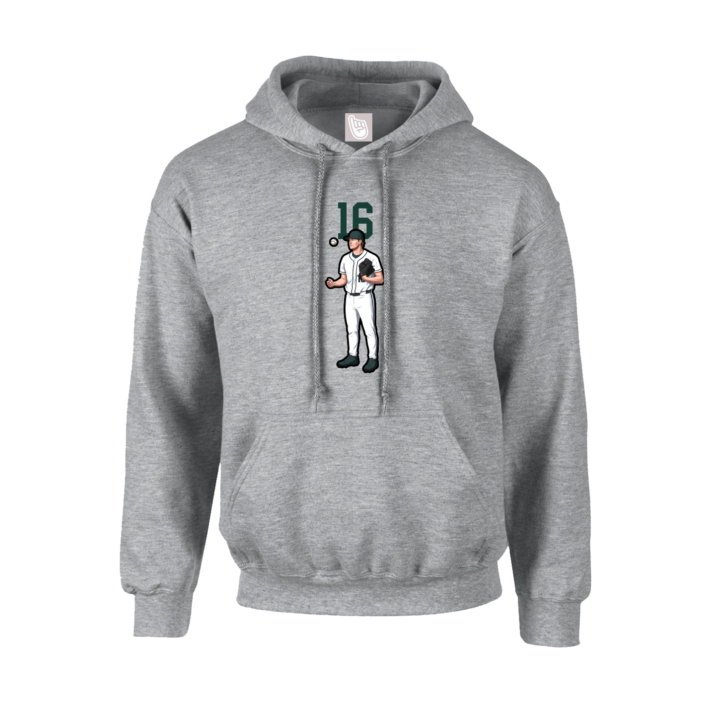 Youth Hoodie — Number Top in Grey