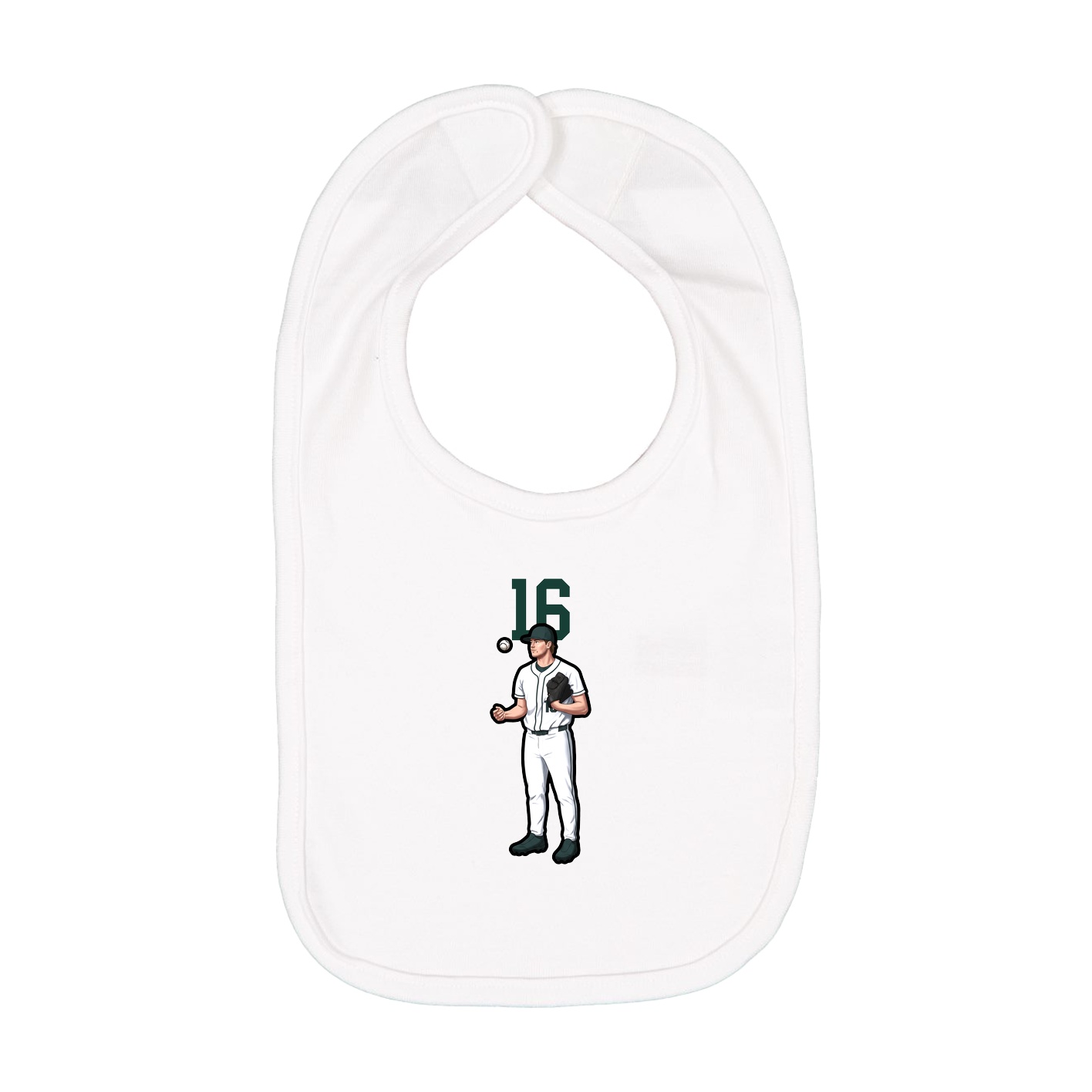 Infant Bib — Number Top in White