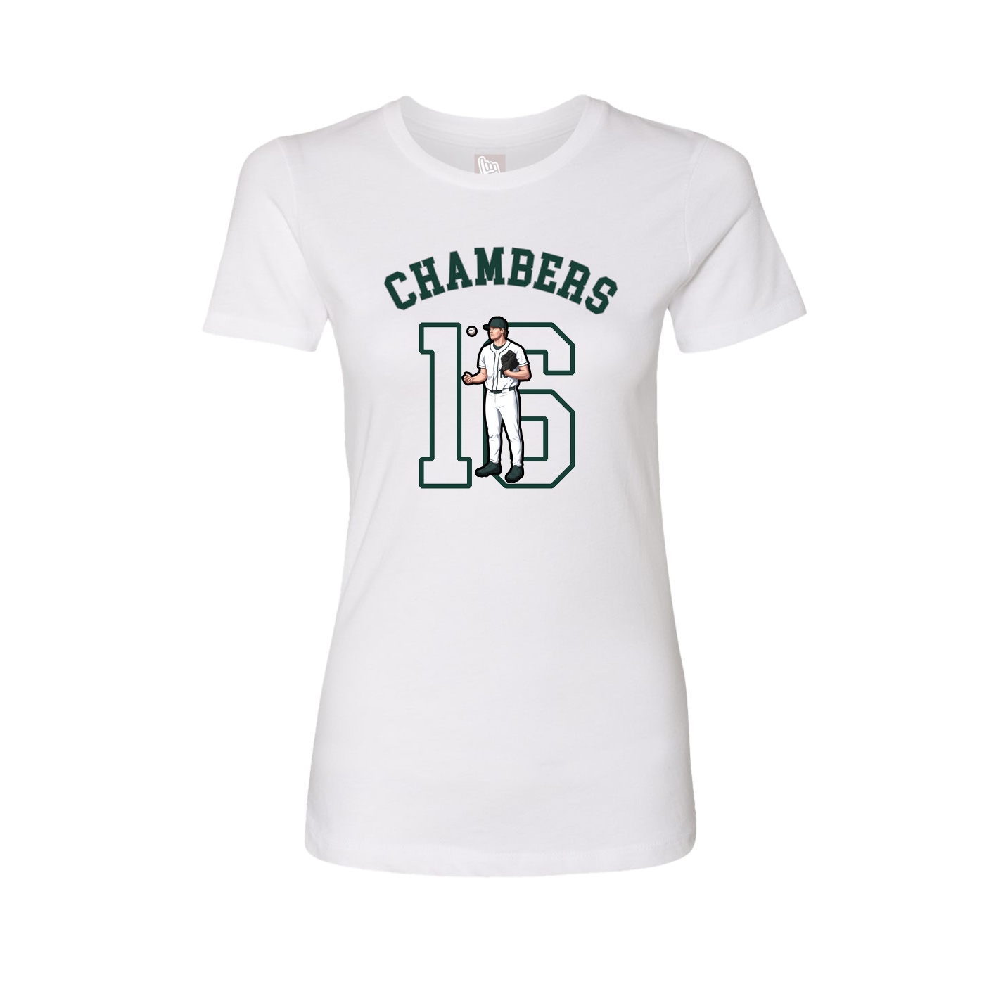 Fitted Women's Tee — Shirsey Arch in White