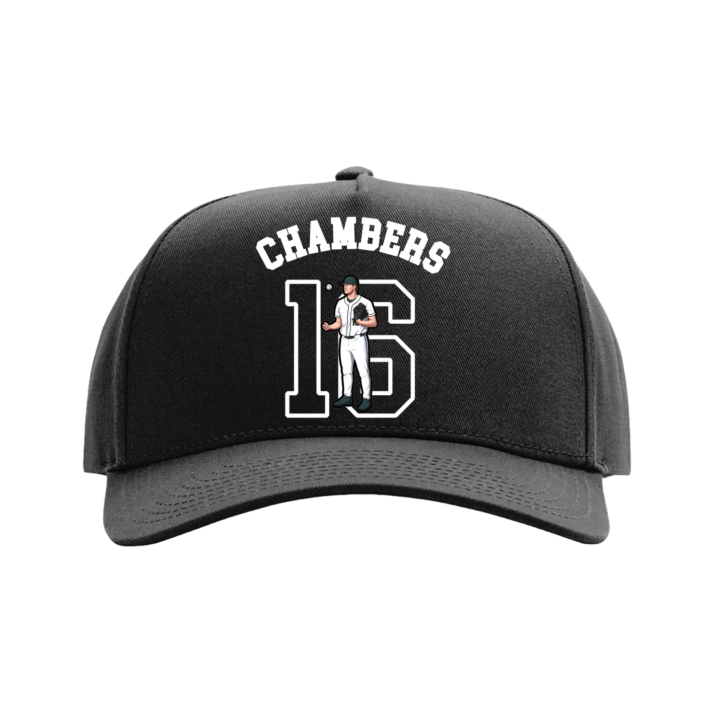 Full Fabric Five-Panel Champ Cap — Shirsey Arch in Black