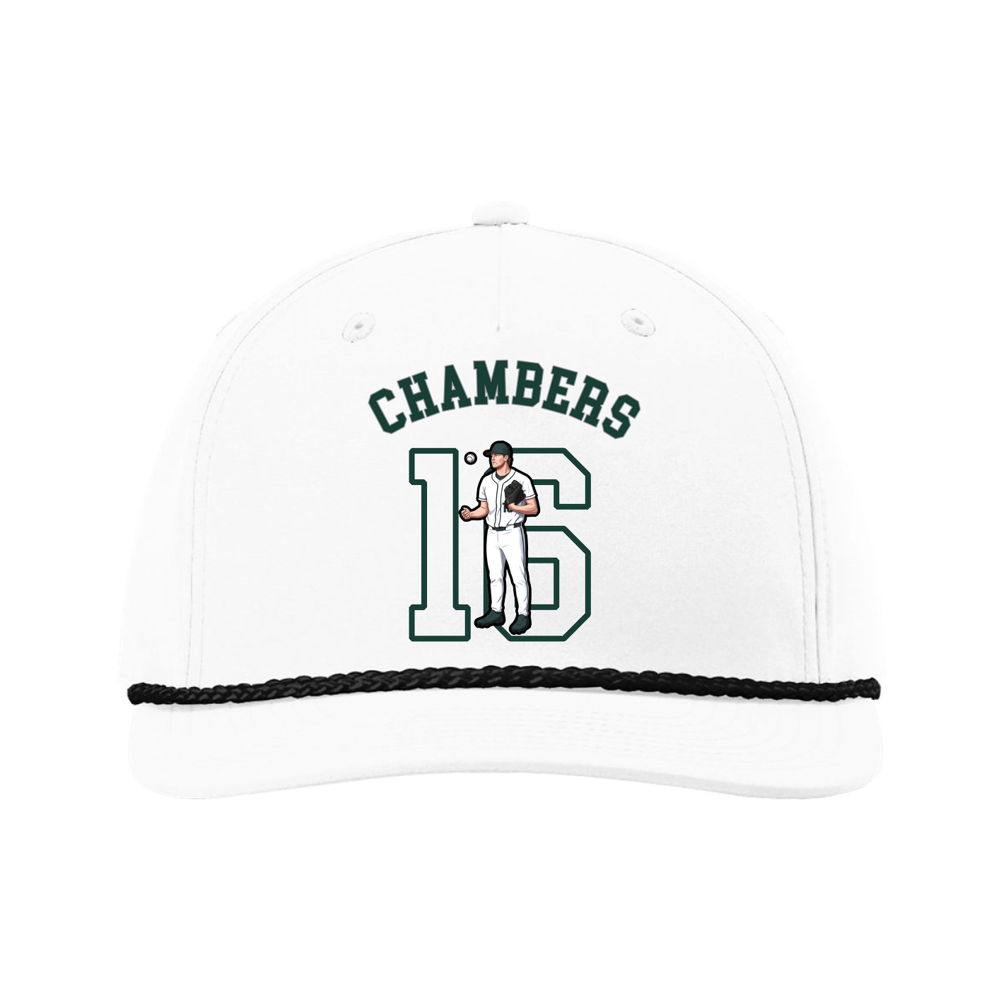 Five-Panel Classic Rope Cap — Shirsey Arch in White
