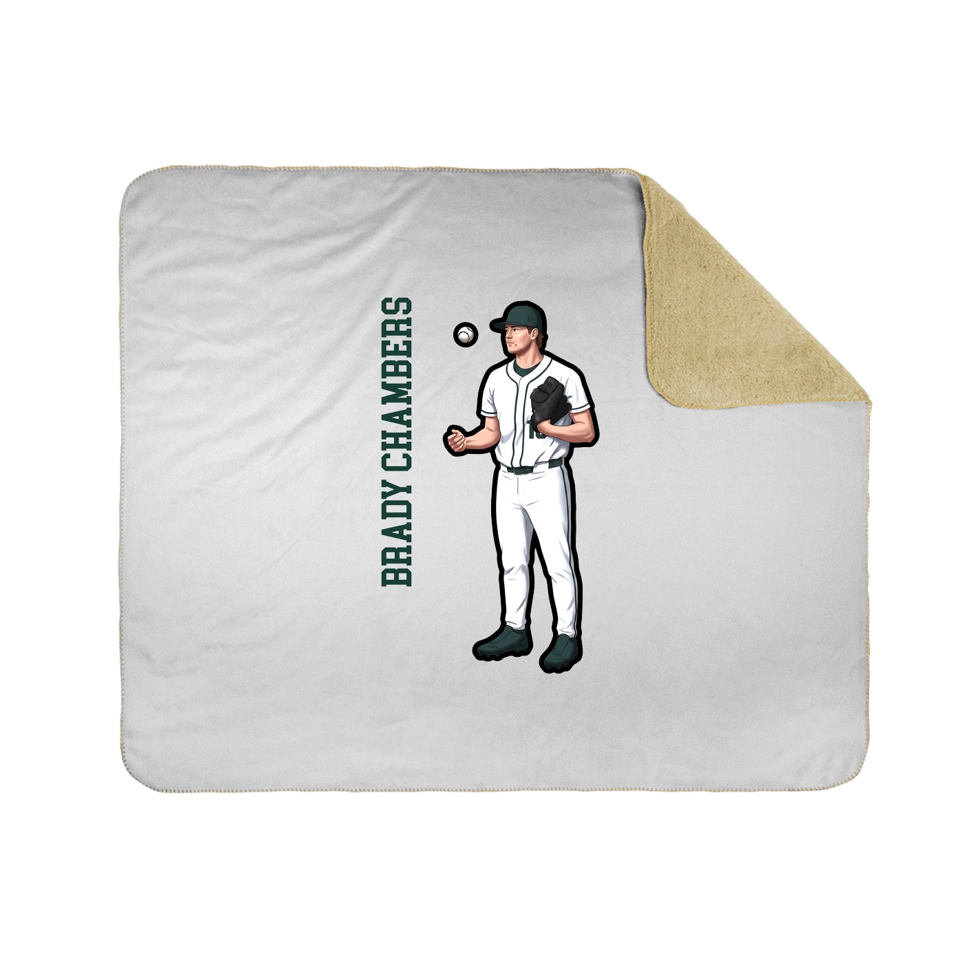 Throw Blanket — Name Vertical in White