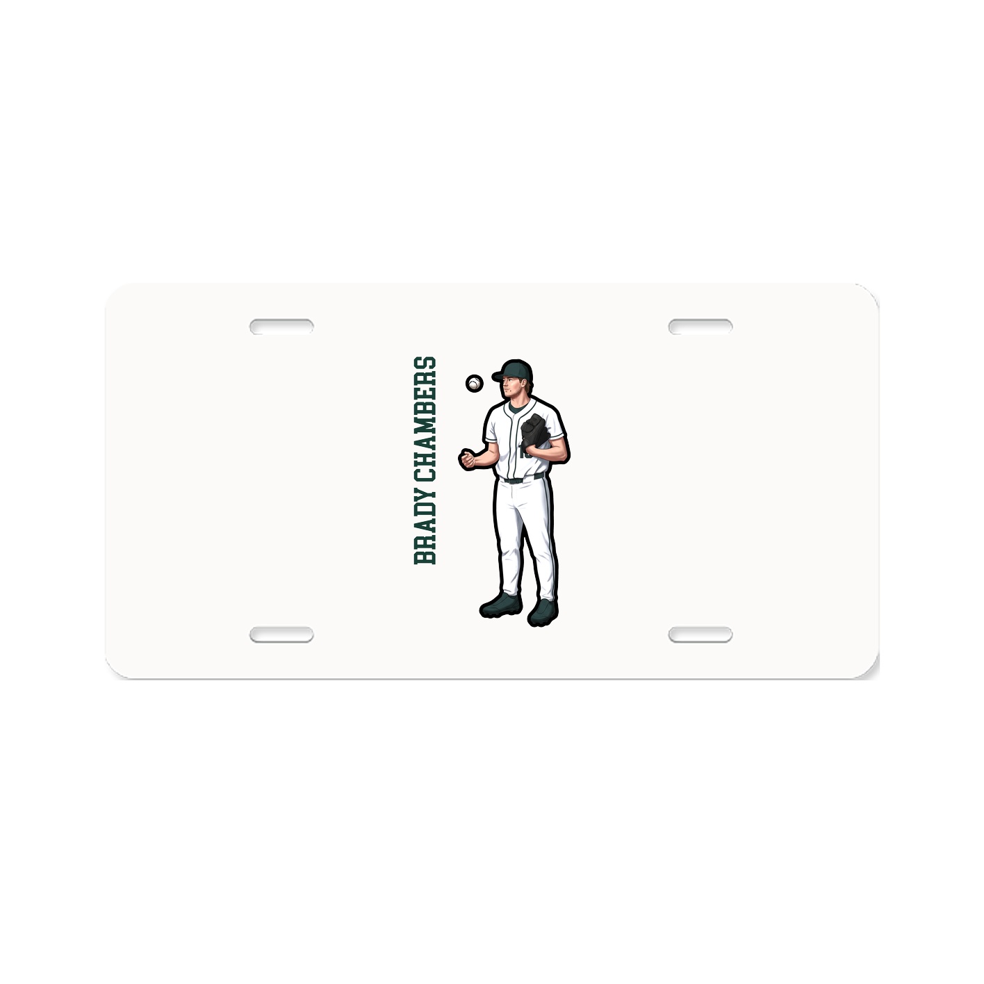 License Plate — Name Vertical in Classic